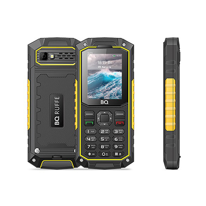 Сотовый телефон BQ M-2205 Ruffe Black Yellow IP68, водонепроницаемый, вибро, черно-желтый