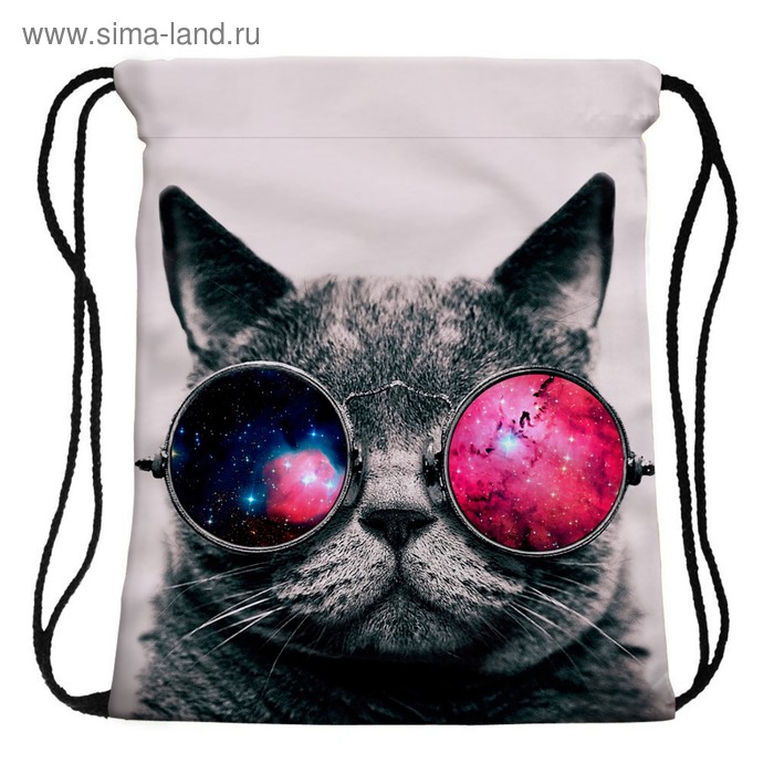 фото Сумка-мешок для сменной обуви cat in glasses homsu