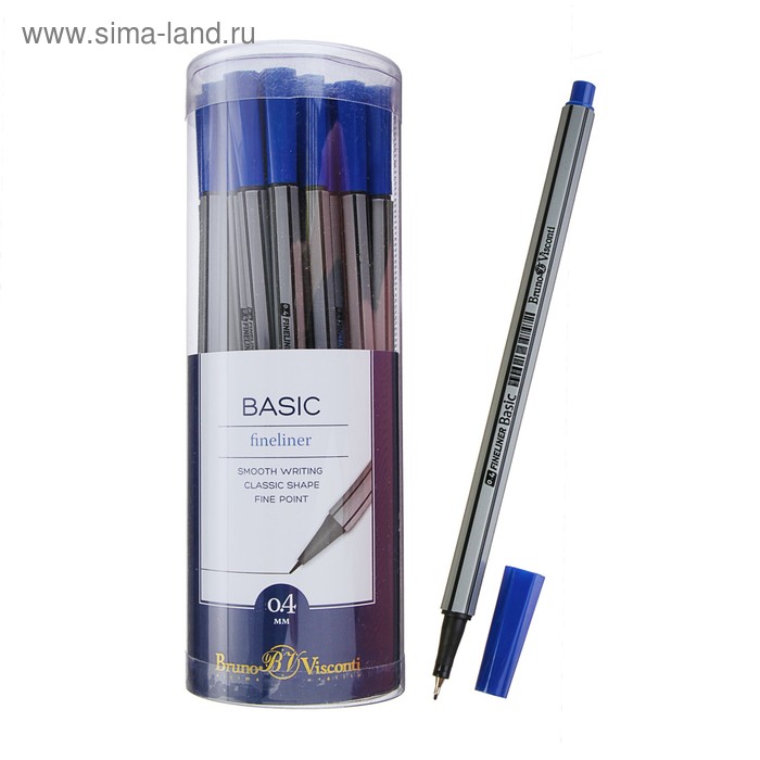 Ручка капиллярная Basic FINELINER узел 04 мм стержень синий 28₽