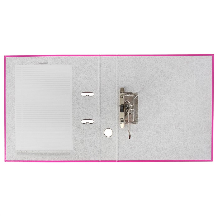 Папка-регистратор А4, 50мм Neon, собранный, розовый, пластиковый карман, картон 2мм, вместимость 350 листов