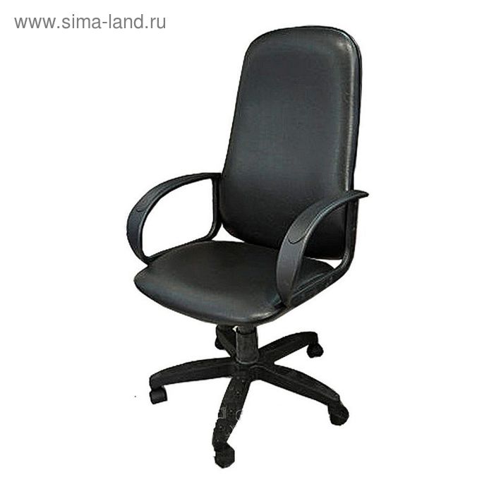 Кресло офисное Амбасадор, кожзам Черный кресло офисное driver черный серый кожзам ткань