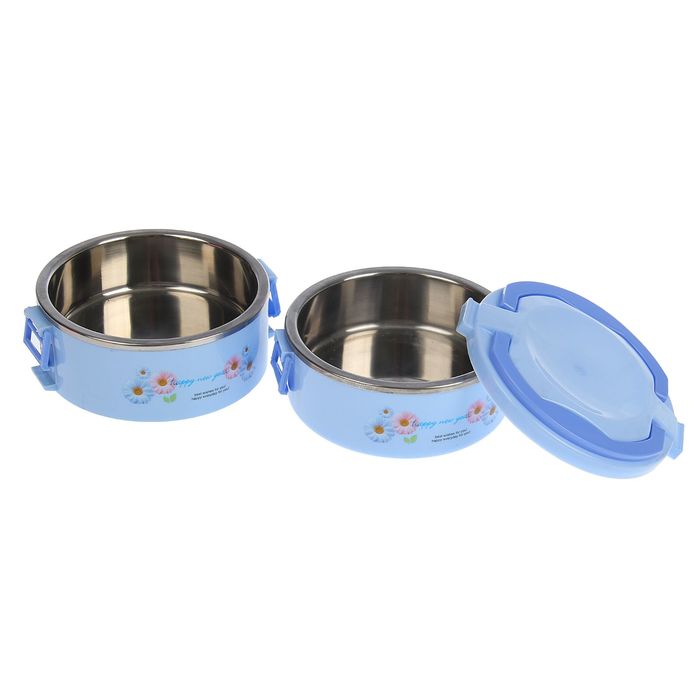 Ланч-бокс "Гленда", 2 тарелки, внутри металл, микс