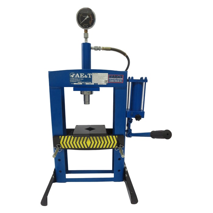 Пресс гидравлический AE&amp;T T61210M, 10 т, 0-340 мм, ход штока 180 мм, рабочая зона 335 мм