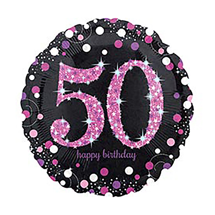 Шар фольгированный 18" Happy Birthday "50", 1 шт.