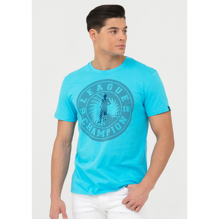 Футболка мужская MF-771 цвет бирюзовый, р-р 46
