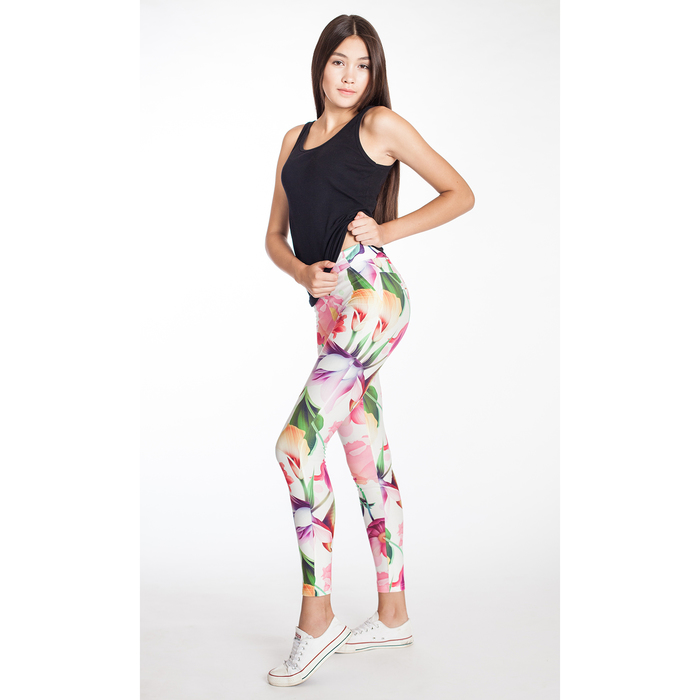 Легинсы женские 10439-2 цвет белый, р-р M (44), рост 170