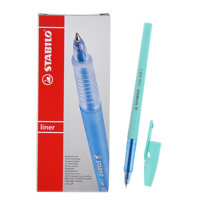 Ручка шариковая Stabilo Liner PASTEL 808 F, узел 0.38мм, чернила синие, корпус бирюзовый