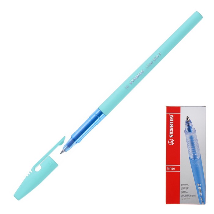 Ручка шариковая Stabilo Liner PASTEL 808 F, узел 0.38мм, чернила синие, корпус мятный