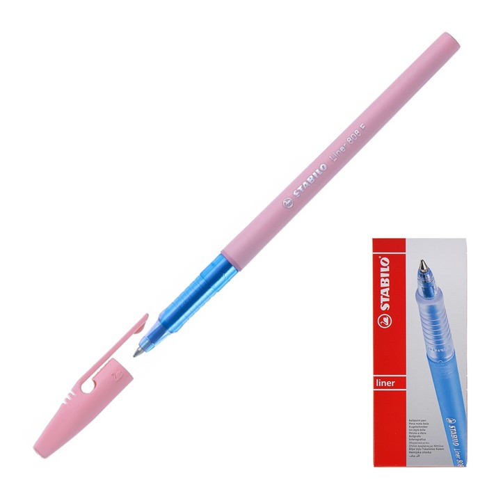 Ручка шариковая Stabilo Liner PASTEL 808 F, узел 0.38мм, чернила синие, корпус розовый