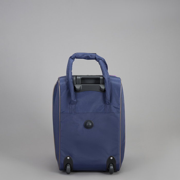 Чемодан малый с сумкой "Цветные тропики", отдел на молнии, наружный карман