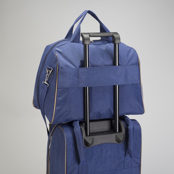 Чемодан малый с сумкой "Цветные тропики", отдел на молнии, наружный карман