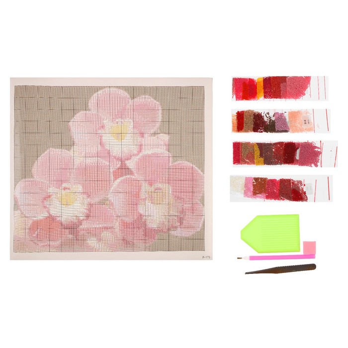 Алмазная мозаика "Розовая орхидея", 36 цветов