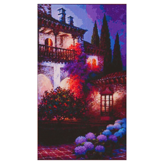 Алмазная мозаика "Ночной дворик" 17*28 см, 23 цвета