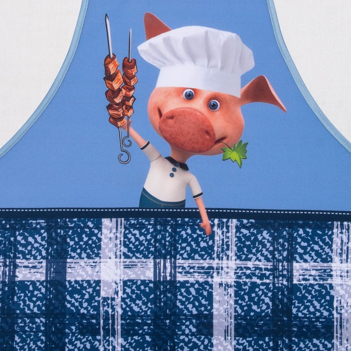 Кухонный набор "Шашлык" ГК-30 (фартук 60х80, прихватка 22х15) джинса, 100% п/э