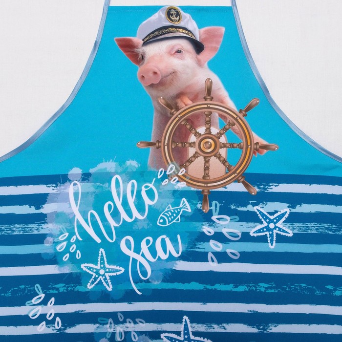 Кухонный набор "Моряк" ГК-22 (фартук 60х80, прихватка 22х15) синий, 100% п/э