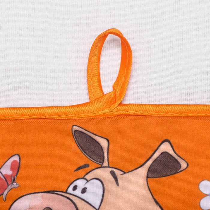 Кухонный набор "Друзья" ГК-20 (фартук 64х70, прихватка 17х17) оранжевый, 100% п/э