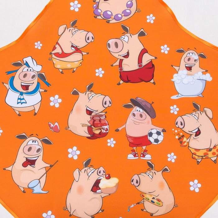 Кухонный набор "Друзья" ГК-20 (фартук 64х70, прихватка 17х17) оранжевый, 100% п/э