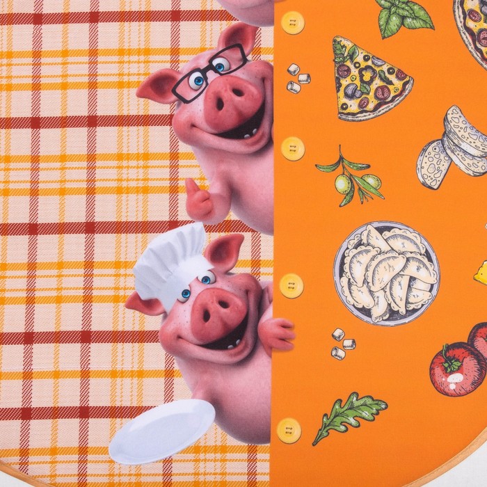 Кухонный набор "Поварята" ГК-10 (фартук 64х70, прихватка 22х15) оранжевый, 100% п/э