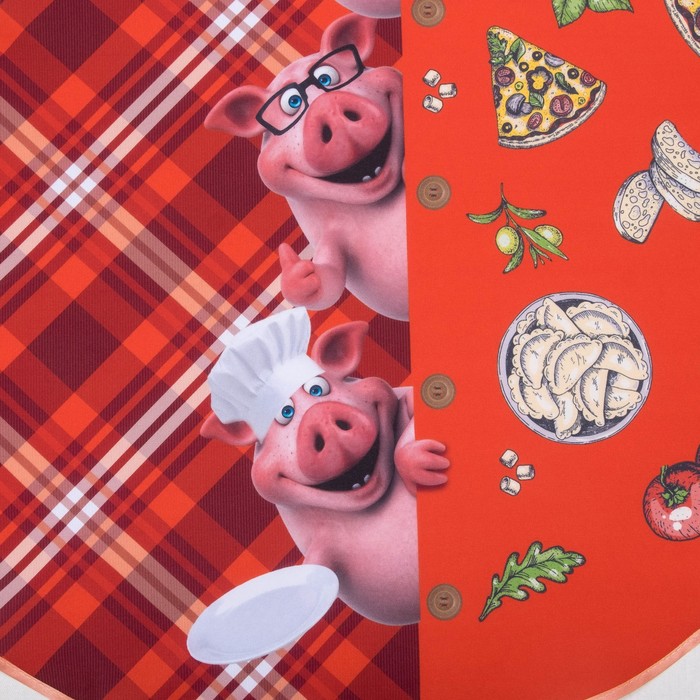 Кухонный набор "Поварята" ГК-6 (фартук 64х70, прихватка 22х15) красный, 100% п/э