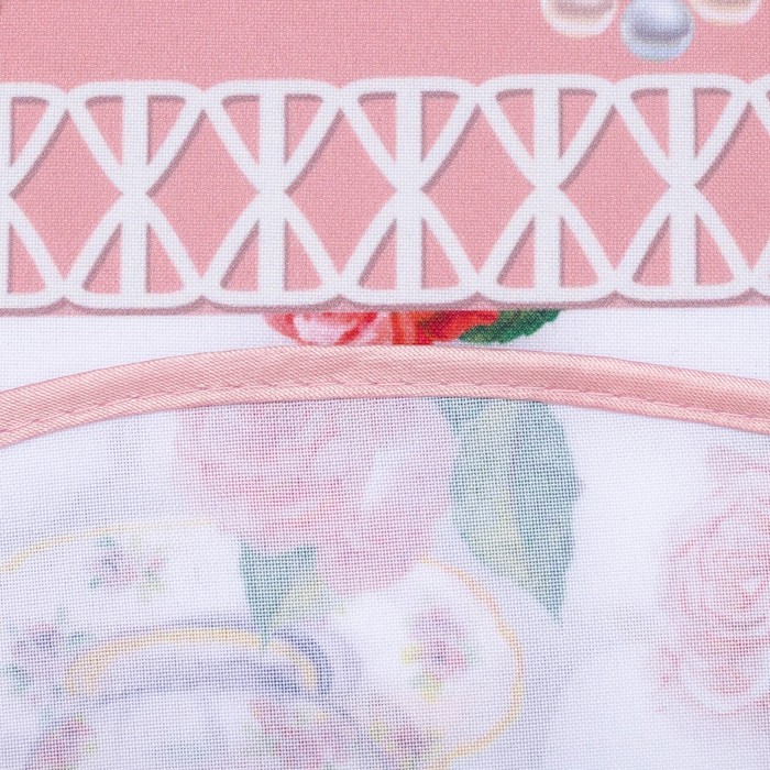 Кухонный набор "Модницы " ГК-15 (фартук 64х70, прихватка 22х15) розовый/белый, 100% п/э