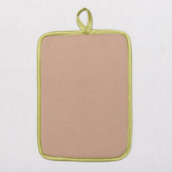 Кухонный набор "Цветочное утро" ГК-14 (фартук 64х70, прихватка 22х15) зеленый, 100% п/э