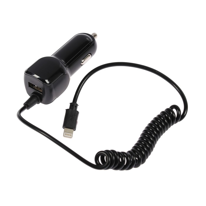 Автомобильное зарядное устройство Luazon LCC-23, IPhone 5/6/7/8/X, 1A, USB, черный
