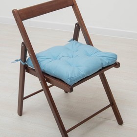 Набор подушек для стула 35х35 см 2шт, цв голубой, бязь, холлофайбер Ош