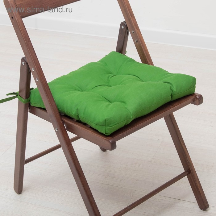 фото Набор подушек для стула 35х35 см 2шт, цв темно-зеленый, бязь, холлофайбер адель