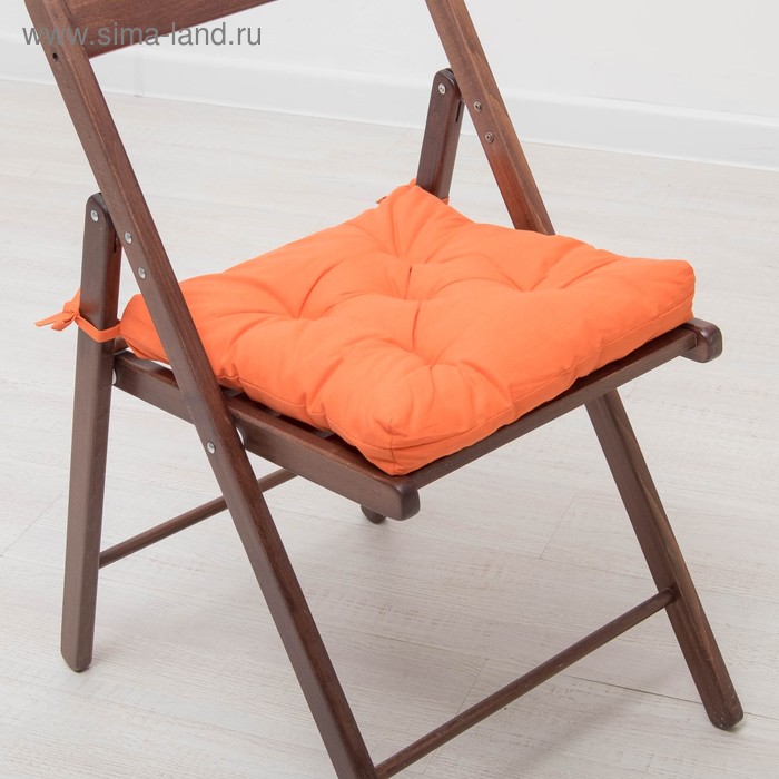 Набор подушек для стула 35х35 см 2шт, цв терракотовый, бязь, холлофайбер