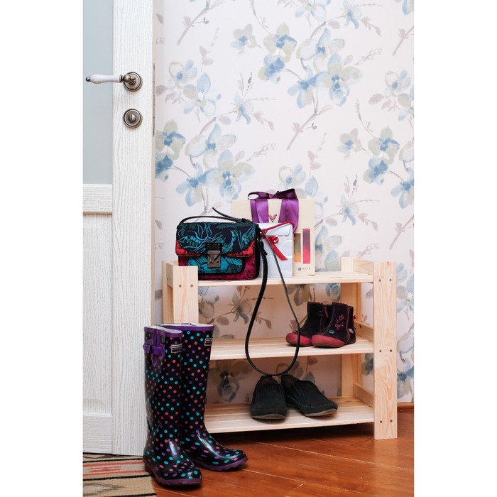 Стеллаж под обувь с 3мя полками, 52х64х31,8см