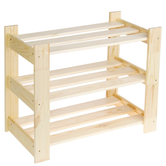 Стеллаж под обувь с 3мя полками, 52х64х31,8см