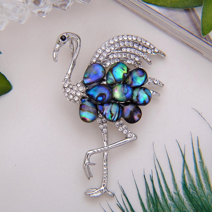 Брошь "Галиотис" фламинго