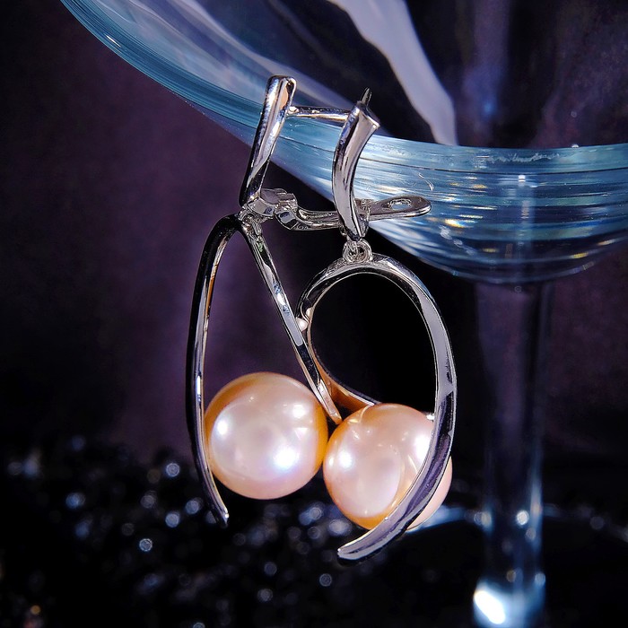 Серьги "Майорка", цвет розовый