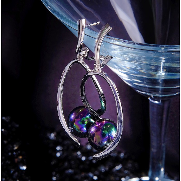 Серьги "Майорка", цвет черный