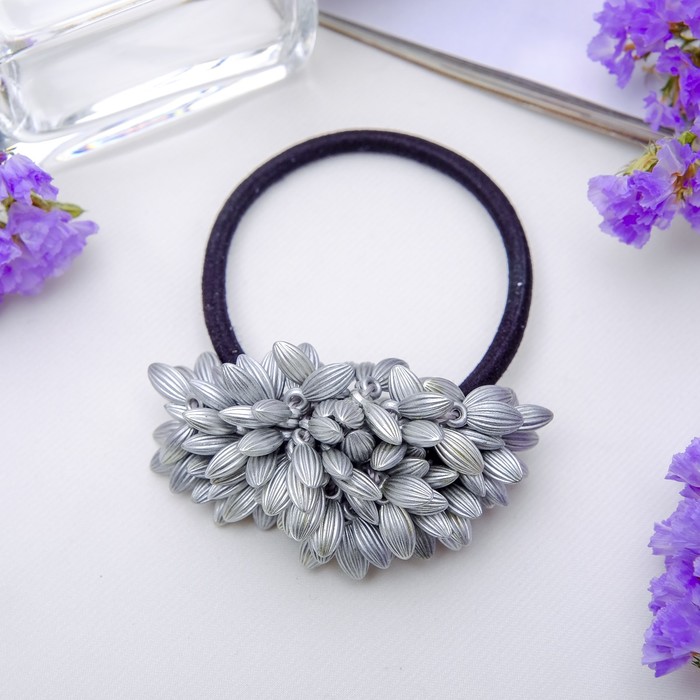 Резинка для волос "Миндаль" серебро