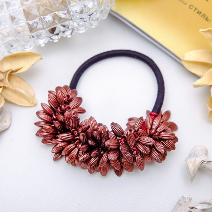 Резинка для волос "Миндаль" коричневый