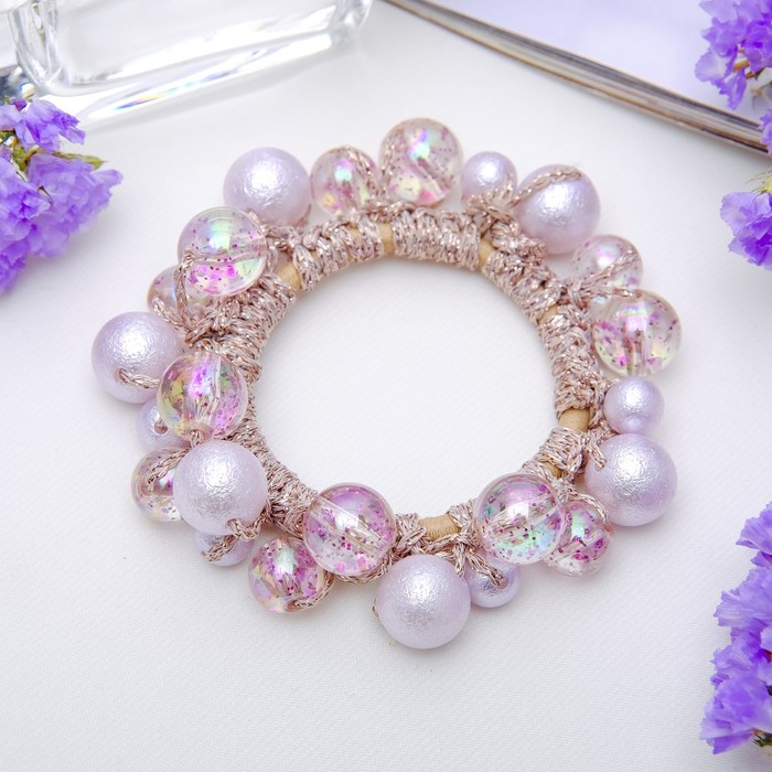 Резинка для волос "Брызги блеска" розовый