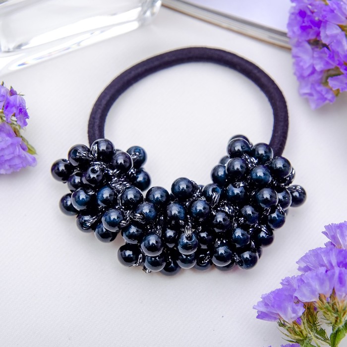 Резинка для волос "Жемчужный декор" чёрный