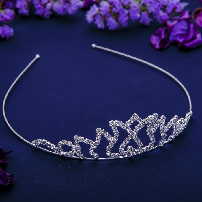 Диадема для волос "Россыпь" h-3,3 см кувшинка