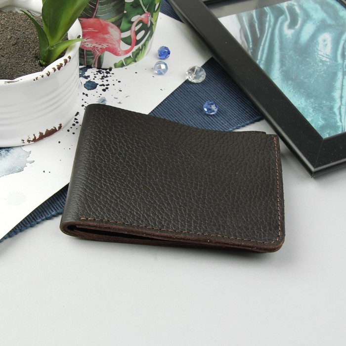 Портмоне мужское, 2 отдела, для карт, цвет коричневый