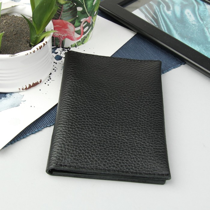 Портмоне мужское, 2 отдела, для карт, цвет чёрный