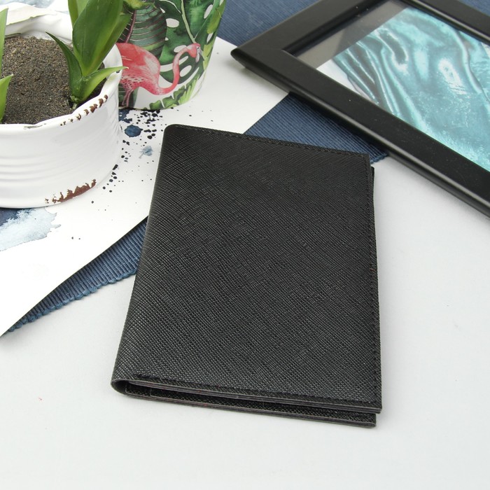 Портмоне мужское, 2 отдела, для карт, цвет чёрный