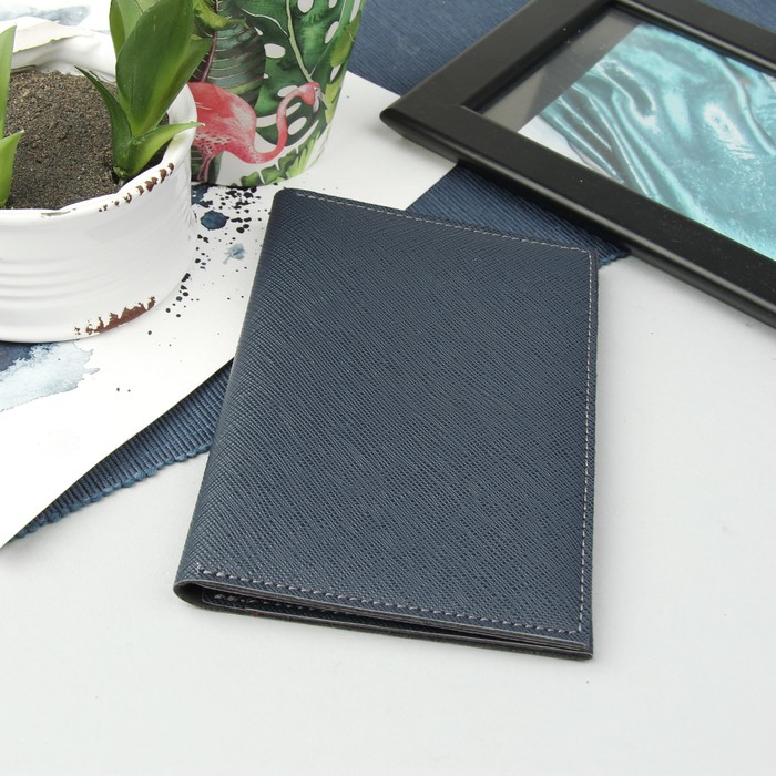 Портмоне мужское, 2 отдела, для карт, цвет синий