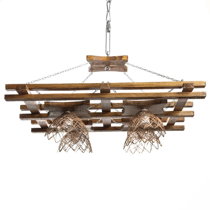 Деревянная люстра "Озеро", цвет дуб, УЦЕНКА