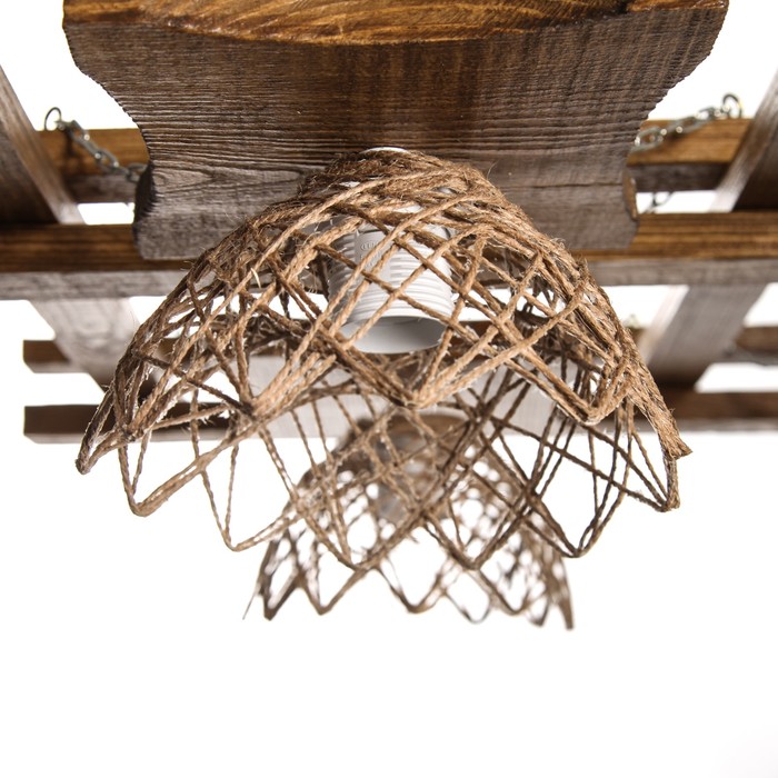 Деревянная люстра "Озеро", цвет дуб, УЦЕНКА