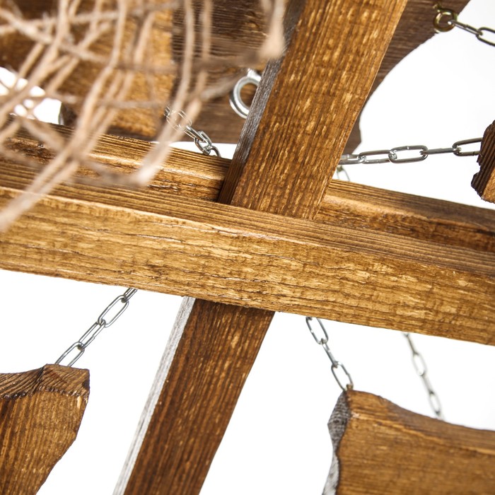 Деревянная люстра "Озеро", цвет дуб, УЦЕНКА