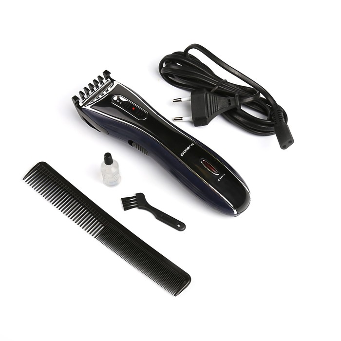 Машинка для стрижки Polaris PHC 0201R аккумуляторная, т/синяя