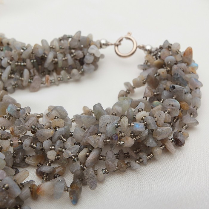 Бусы 8 рядов крошка на нитке "Агат бразильский"