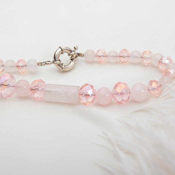 Бусы-галстук широкий "Кварц с хрусталем"