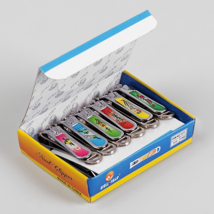 Кусачки-книпсер маникюрные "Цветы", с пилкой, 5(±0,5)см, цвет МИКС